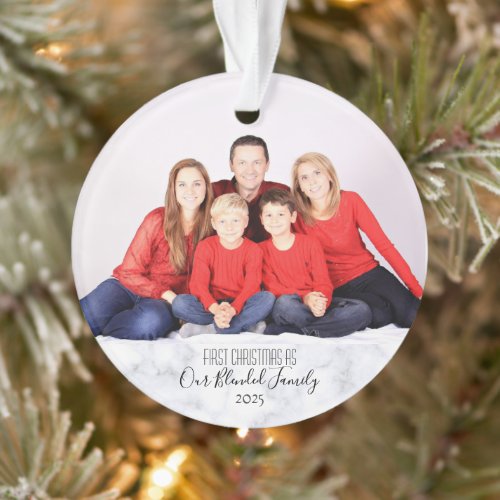 Blended Family 1stChristmas Personalize Photo Year Ornament