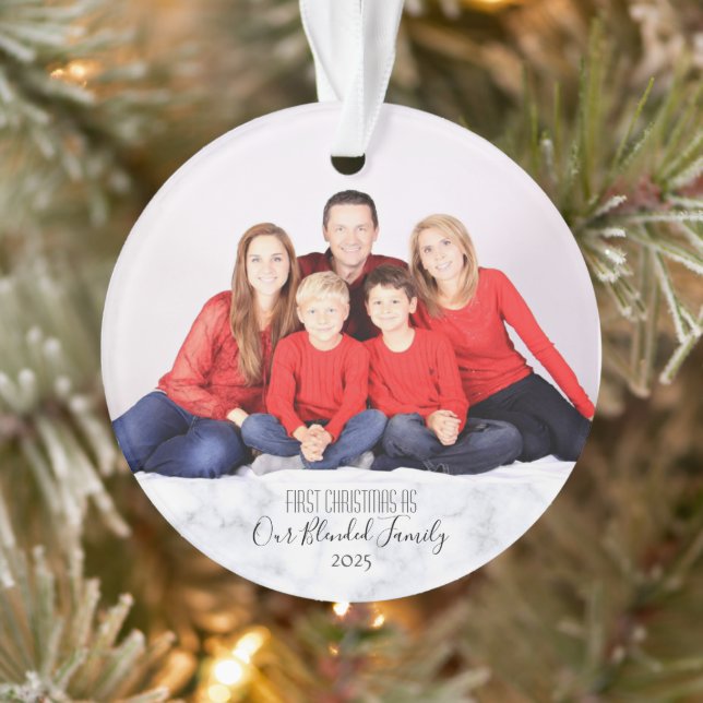 Blended Family 1stChristmas Personalize Photo Year Ornament (Tree)