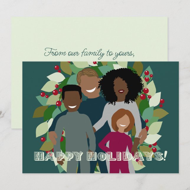 Blended Family Holiday Berries Wreath (Front/Back)