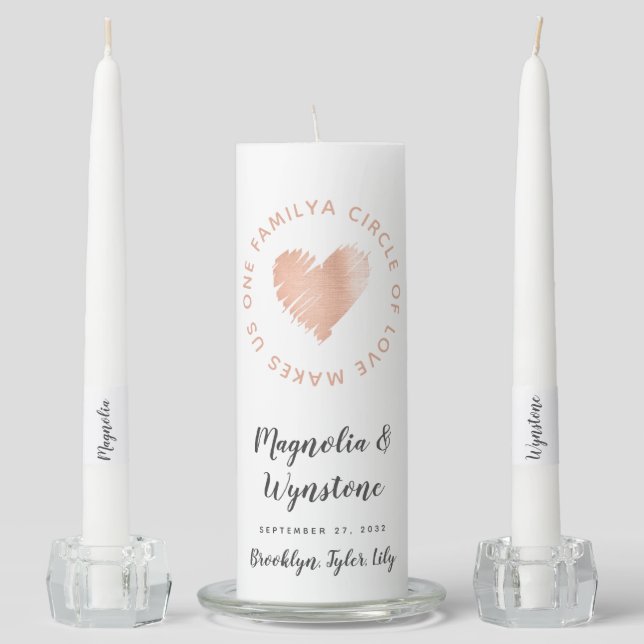 Blended Family Wedding Unity Candle Set (Front)