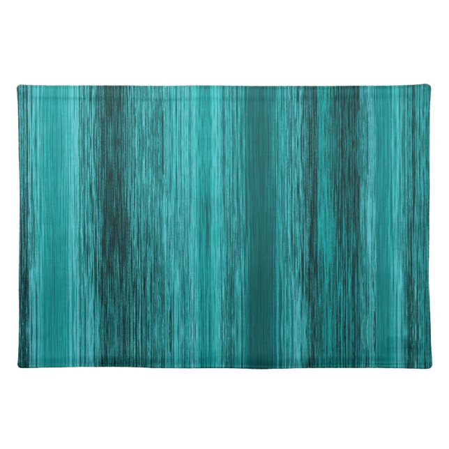 Blended Lines Teal Green Turquoise Abstract Cloth Placemat (Front)