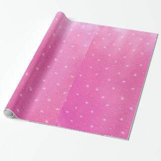 Blended Pink with White Stars Wrapping Paper
