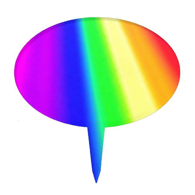 Blended Rainbow Multicolor Pride Cake Topper (Front)