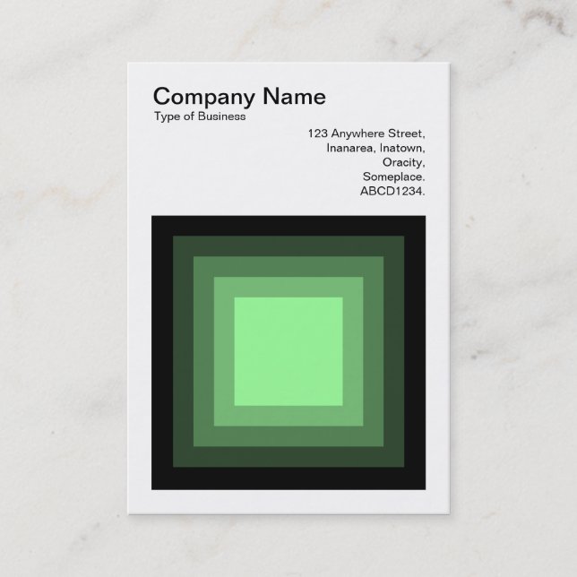 Blended Square - Black to Mint Green Business Card (Front)
