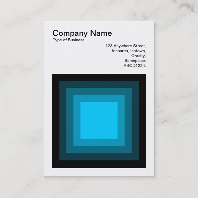 Blended Square - Black to Sky Blue Business Card (Front)