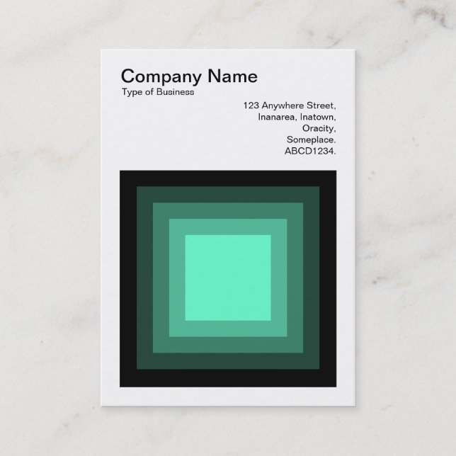 Blended Square - Black to Turquoise Business Card (Front)