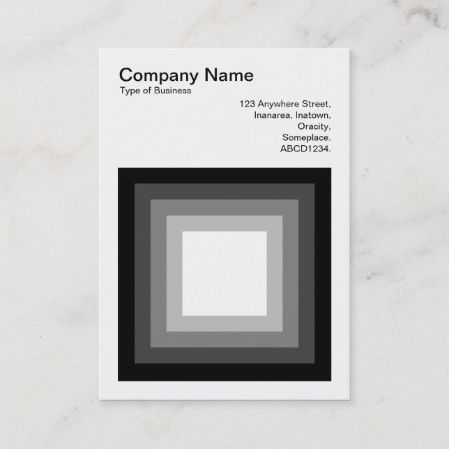Blended Square - Black to White Business Card (Front)