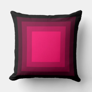 Blended Squares - Black to Neon Red Throw Pillow