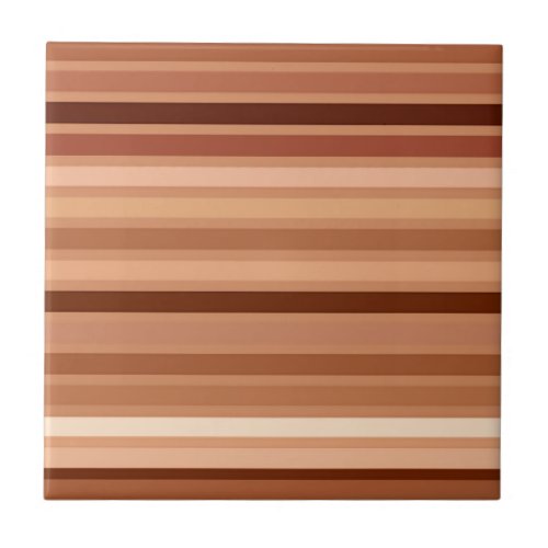 Blended Stripes Brown Tan and Cream      Ceramic Tile
