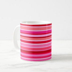Blended Stripes, Fuchsia, Maroon and Pink Coffee Mug