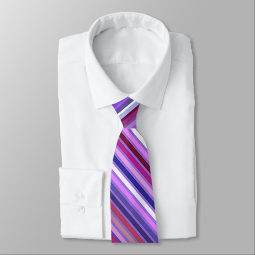 Blended Stripes Purple Orchid and Violet Neck Tie