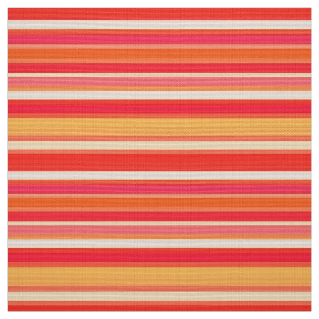 Blended Stripes, Shades of Coral Orange Fabric (Swatch)