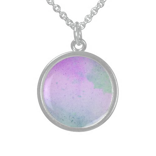 Blended Watercolors 9 Sterling Silver Necklace
