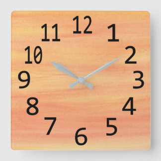 Blended Yellow Orange Sunset Wisps Wall Clock
