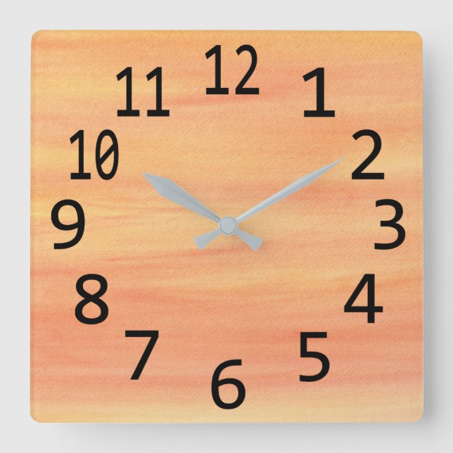 Blended Yellow Orange Sunset Wisps Wall Clock (Front)