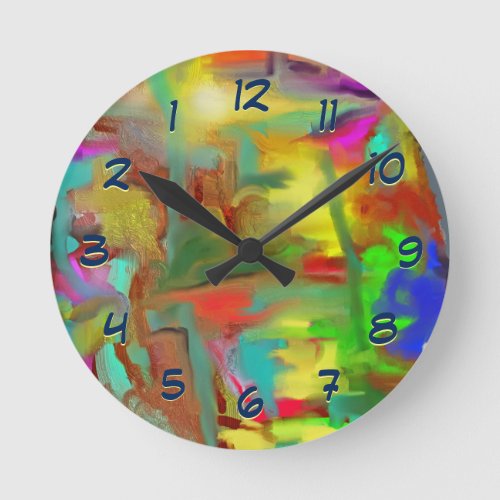 Blending Colors Vivid Abstract Backwards Clock