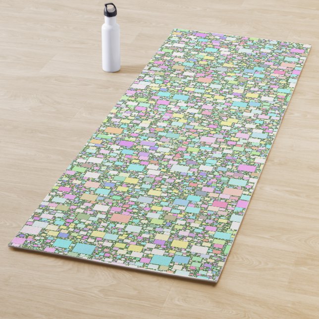 Blending Geometric Pastel Shapes Background Yoga Mat (In Situ)
