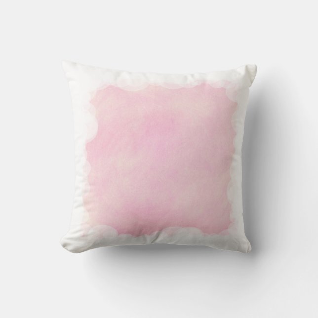 Blends of light Pink, Cloud Border Pillow (Front)