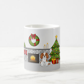 Blenheim Cavalier Dog In A Festive Christmas Room Coffee Mug