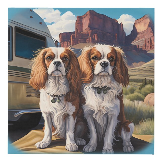 Blenheim Cavalier King Charles Art Faux Canvas Print (Front)