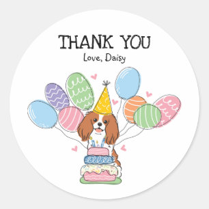 Blenheim Cavalier King Charles Spaniel Birthday Classic Round Sticker