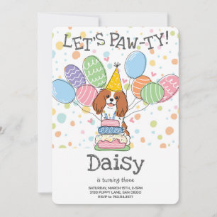 Blenheim Cavalier King Charles Spaniel Birthday Invitation