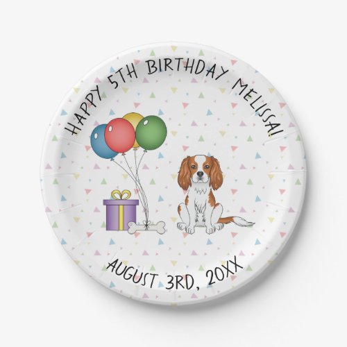 Blenheim Cavalier King Charles Spaniel _ Birthday Paper Plates