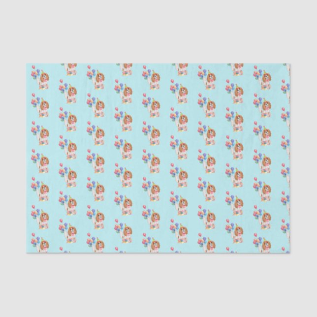 Blenheim Cavalier King Charles Spaniel Birthday   Tissue Paper (Front)