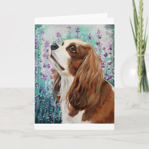 Blenheim Cavalier King Charles Spaniel Card