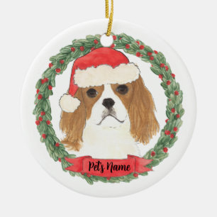 Blenheim Cavalier King Charles Spaniel Christmas Ceramic Ornament