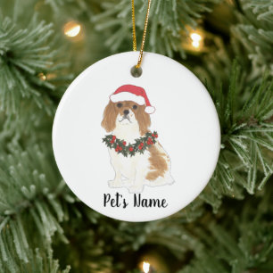 Blenheim Cavalier King Charles Spaniel Christmas Ceramic Ornament