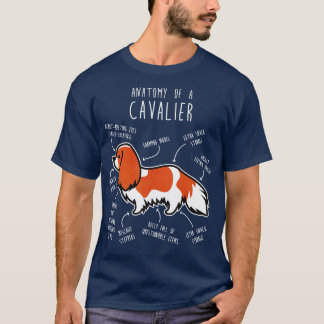 Blenheim Cavalier King Charles Spaniel Dog Anatomy T-Shirt