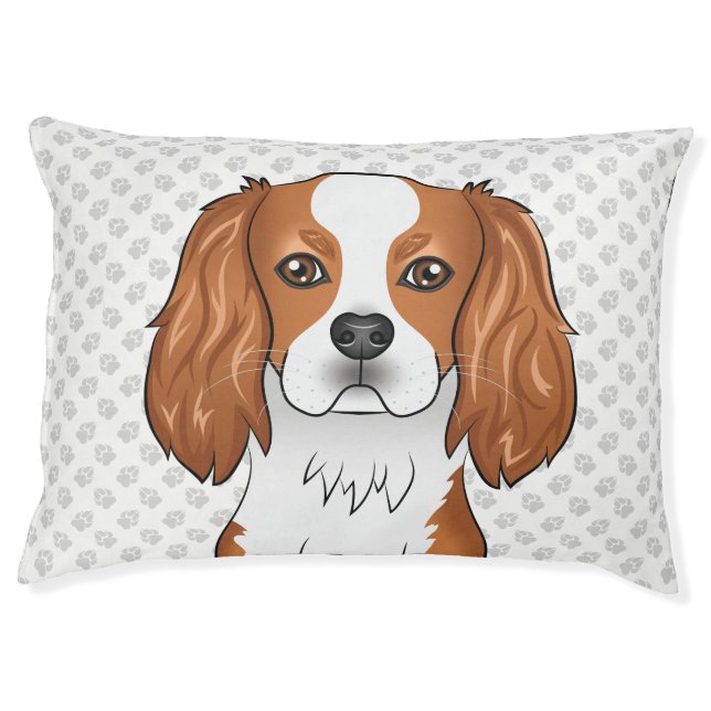 Blenheim Cavalier King Charles Spaniel Dog Head Pet Bed (Front)