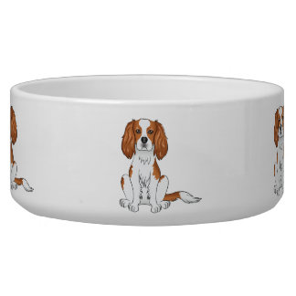 Blenheim Cavalier King Charles Spaniel Dog Sitting Bowl