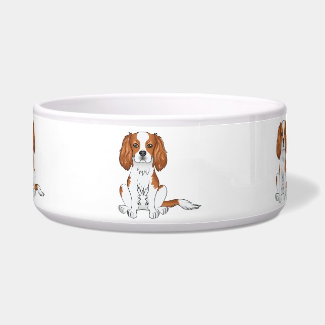 Blenheim Cavalier King Charles Spaniel Dog Sitting Bowl (Front)