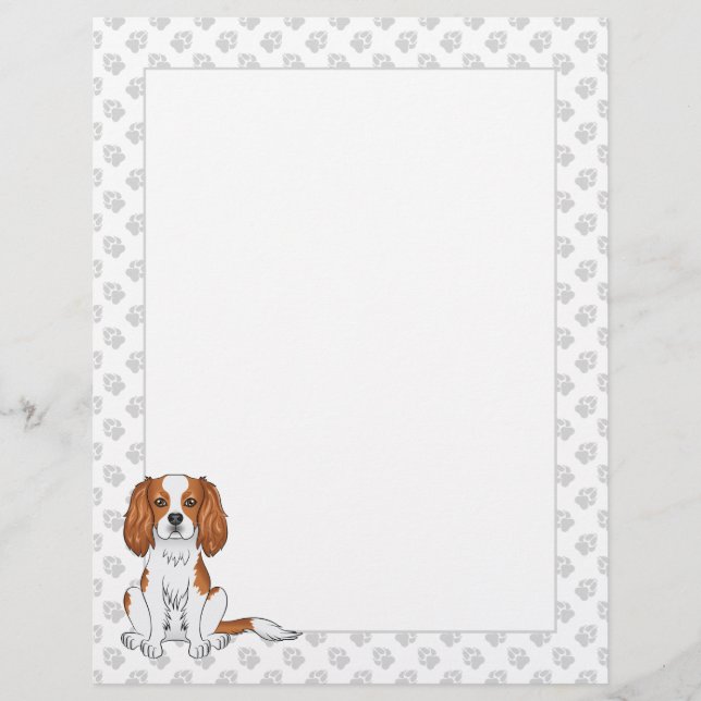 Blenheim Cavalier King Charles Spaniel Dog Sitting Letterhead (Front)