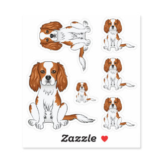 Blenheim Cavalier King Charles Spaniel Dog Sitting Sticker