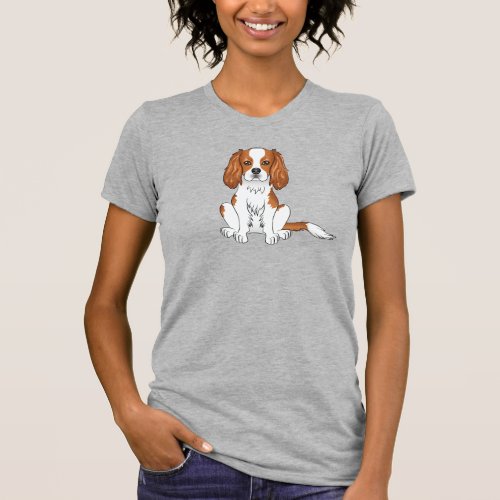 Blenheim Cavalier King Charles Spaniel Dog Sitting T_Shirt