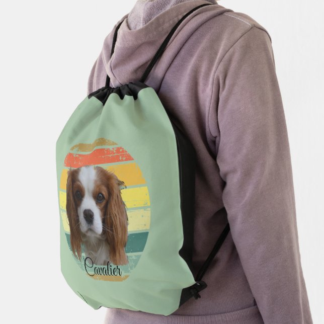 Blenheim Cavalier King Charles Spaniel Drawstring Bag (Insitu)