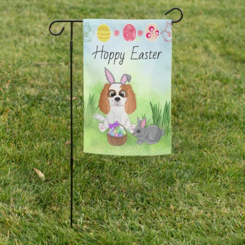 Blenheim Cavalier King Charles Spaniel Easter  Garden Flag