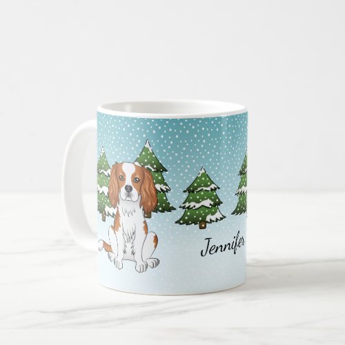 Blenheim Cavalier King Charles Spaniel In Winter Coffee Mug