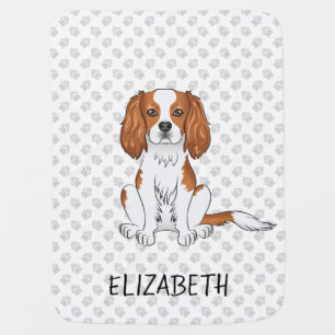 Blenheim Cavalier King Charles Spaniel & Name Baby Blanket