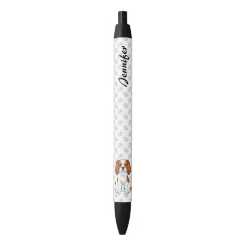 Blenheim Cavalier King Charles Spaniel  Name Black Ink Pen