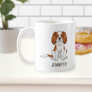 Blenheim Cavalier King Charles Spaniel &amp; Name Coffee Mug