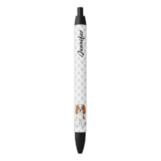 Blenheim Cavalier King Charles Spaniel &amp; Name Pen