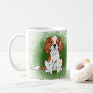 Blenheim Cavalier King Charles Spaniel On Green Coffee Mug