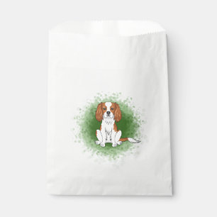 Blenheim Cavalier King Charles Spaniel On Green Favor Bag