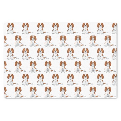 Blenheim Cavalier King Charles Spaniel Pattern Tissue Paper