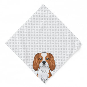 Blenheim Cavalier King Charles Spaniel & Paws Bandana