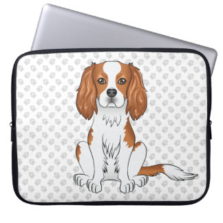 Blenheim Cavalier King Charles Spaniel &amp; Paws Laptop Sleeve